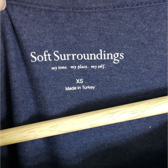 Soft Surroundings Womens Zipper Pullover Top Blue Size XS Pocket Long Sleeve - Picture 6 of 7